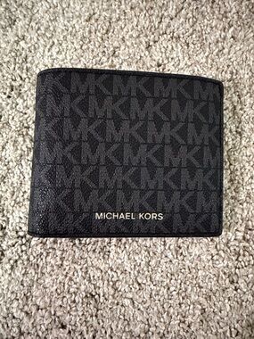 Michael Kors Black MK Signature Bi-Fold Wallet